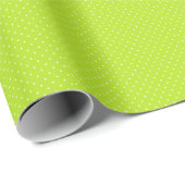 Small White Polkadots On Lime Green Wrapping Paper Cadeaupapier (Rol Hoek)