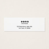 Small White Script  Stud Earring Display Mini Visitekaartjes (Achterkant)