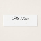 Small White Script  Stud Earring Display Mini Visitekaartjes (Voorkant)