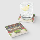 Small Wild Goose Temple, China Stenen Onderzetter (Zijkant)