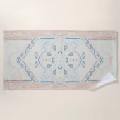 smallCUSTOM NAMEDelicate Seashell Medallion Strandlaken (Voorkant)