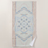 smallCUSTOM NAMEDelicate Seashell Medallion Strandlaken (Voorkant)