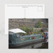 Smalle boot en bloementuin briefkaart (Voorkant / Achterkant)