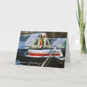 Smalle botenKerstmis Feestdagen Kaart (Voorkant)