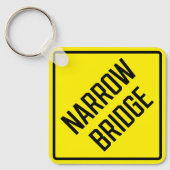 Smalle Brug Metalen Vierkante Sleutelhanger (Voorkant)