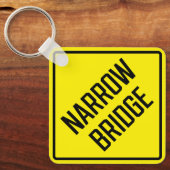 Smalle Brug Metalen Vierkante Sleutelhanger (Voorkant)