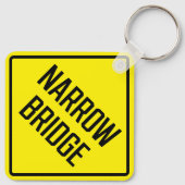 Smalle Brug Metalen Vierkante Sleutelhanger (Achterkant)