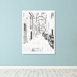 Smalle Italiaanse Straat Canvas Afdruk
