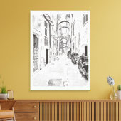 Smalle Italiaanse Straat Canvas Afdruk (Insitu (Woonkamer))