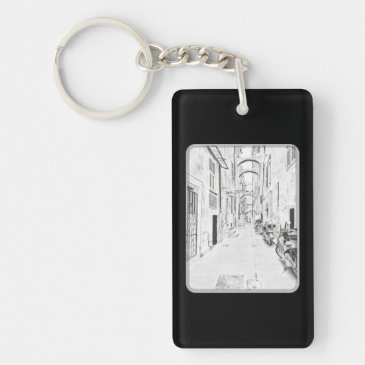 smalle Italiaanse straat Sleutelhanger (Voorkant)