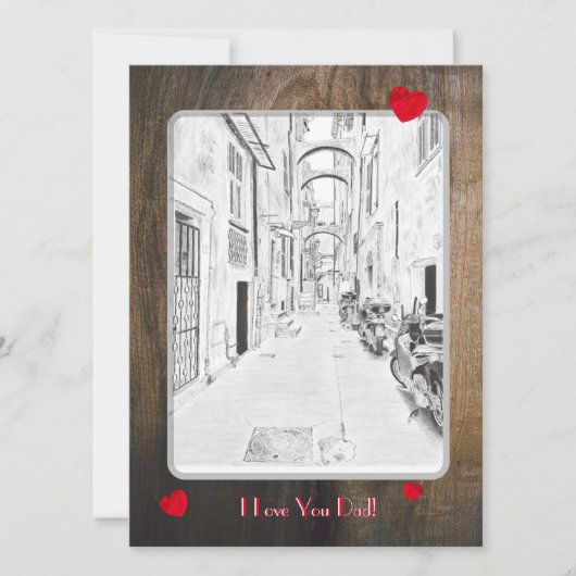 smalle Italiaanse straat - vaders dag Kaart (Voorkant)