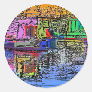 SMALLE SCHEEPEN RONDE STICKER