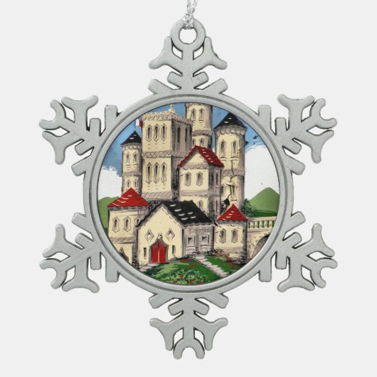 SMALLE SCHEPEN TIN SNEEUWVLOK ORNAMENT (Voorkant)