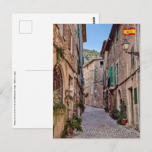 Smalle straat in het dorp Valldemossa - Mallorca Briefkaart (Voorkant / Achterkant)