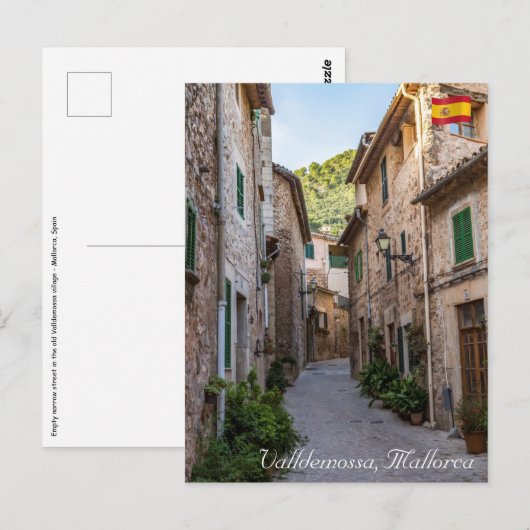 Smalle straat in het dorp Valldemossa - Mallorca Briefkaart (Voorkant / Achterkant)