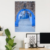 Smalle Straat Van Chefchaouen Poster (Thuiskantoor)