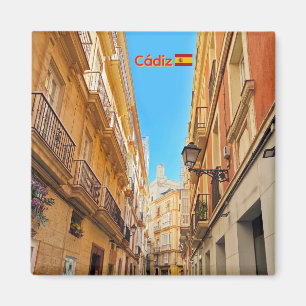 Smalle straten van historische Cádiz in Spanje rei Magneet