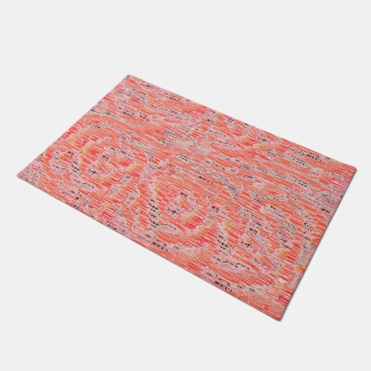 Smalle zalm en perzik mozaïek effect deurmat (Schuin)