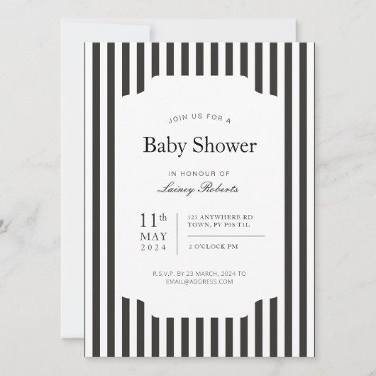 Smalle zwart-wit verticale Snoepjes streep Kaart (Voorkant)