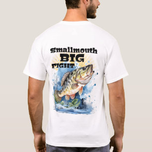 Smallmouth Bass Big Fight Personaliseer NAAM Gevis T-shirt