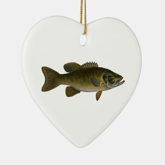 Smallmouth Bass Logo Keramisch Ornament (Rechts)