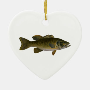 Smallmouth Bass Logo Keramisch Ornament