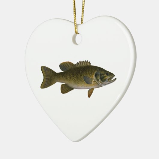 Smallmouth Bass Logo Keramisch Ornament (Links)