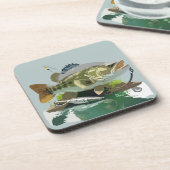 Smallmouth Bass met zijn juiste aanpak Bier Onderzetter (Linkerzijde)