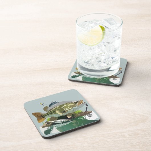 Smallmouth Bass met zijn juiste aanpak Bier Onderzetter (Rechterzijde)