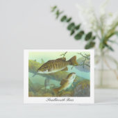 Smallmouth Bass schilderij Briefkaart (Staand voorkant)