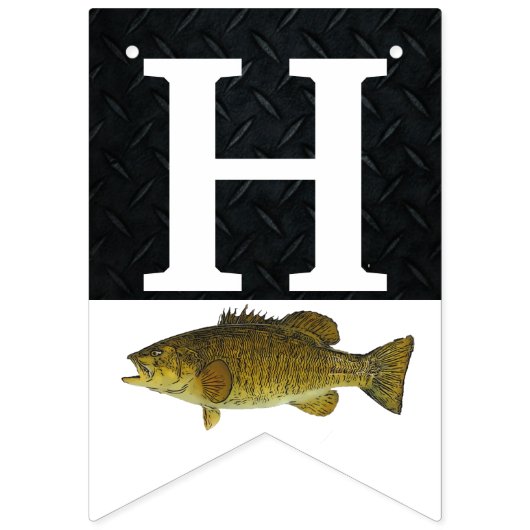 Smallmouth Bass Vist Happy Birthday Vlaggetjes (Tweede vlag)