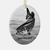 Smallmouth Bass Vist Keramisch Ornament (Rechts)