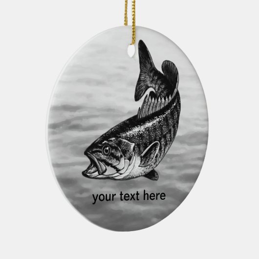 Smallmouth Bass Vist Keramisch Ornament (Rechts)