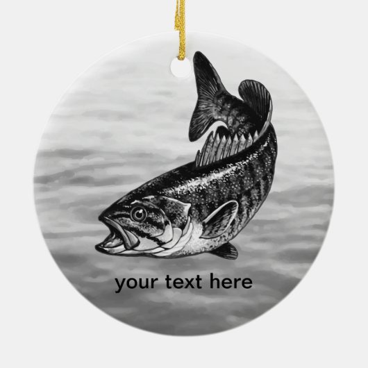 Smallmouth Bass Vist Keramisch Ornament (Achterkant)