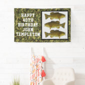 Smallmouth Bass Vist Koel Mannen Birthday Camo Spandoek (Insitu)