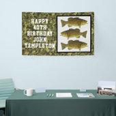 Smallmouth Bass Vist Koel Mannen Birthday Camo Spandoek (Beurs)