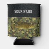 Smallmouth Bass Vist naam Rougged Camo Blikjeskoeler (Voorkant)