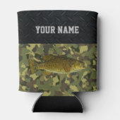 Smallmouth Bass Vist naam Rougged Camo Blikjeskoeler (Achterkant)