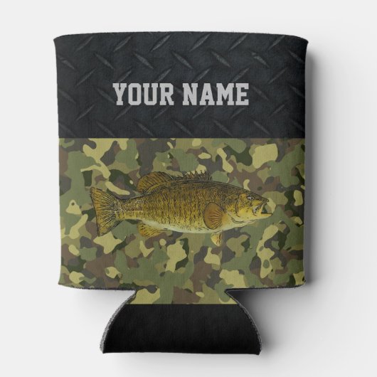 Smallmouth Bass Vist naam Rougged Camo Blikjeskoeler (Achterkant)