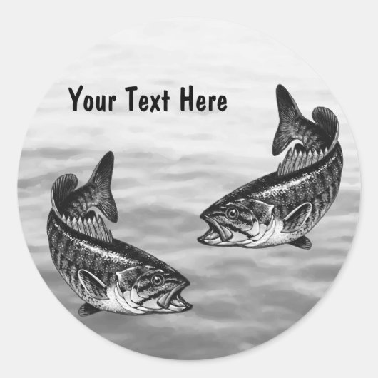 Smallmouth Bass Vist Ronde Sticker (Voorkant)