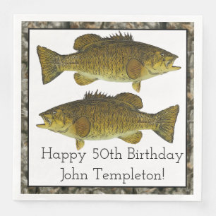 Smallmouth Bass Vist Sports Birthday Napkins Servet