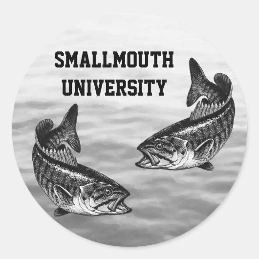 Smallmouth University - Bass Vist Ronde Sticker (Voorkant)