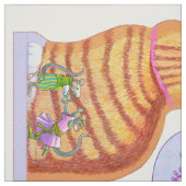 SmallTabby Cat met dansende Mice Pillow 8 per werf Stof (Swatch)