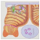 SmallTabby Cat met dansende Mice Sachet Size Pillo Stof (Swatch)