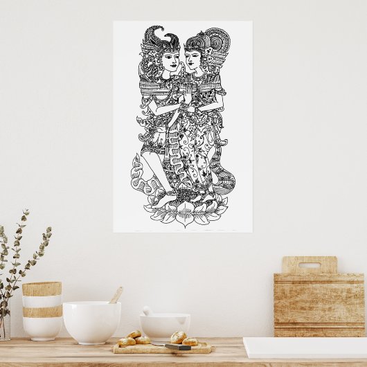smara ratih wayang poster marionetten (Keuken)