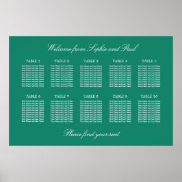 Smaragd 10 Tafel Trouw Stoelen Plattegrond Poster