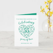 Smaragd 55ste huwelijksverjaardag kaart (Gele Bloem)