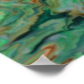 Smaragd Aarde – Abstracte Vloeibare Kunstprint Poster (Hoek)