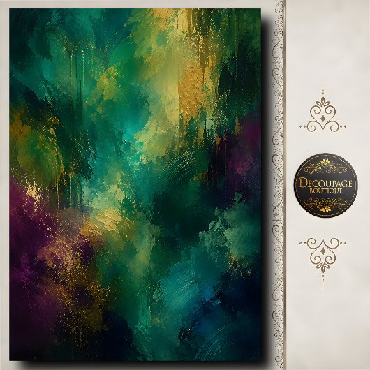 Smaragd Abstract Decoupage Juweeltoon Kunstwerk Tissuepapier