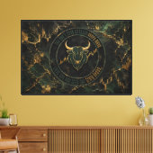 Smaragd Ader Stier Discipline Ontwerp Canvas Afdruk (Insitu (Woonkamer))